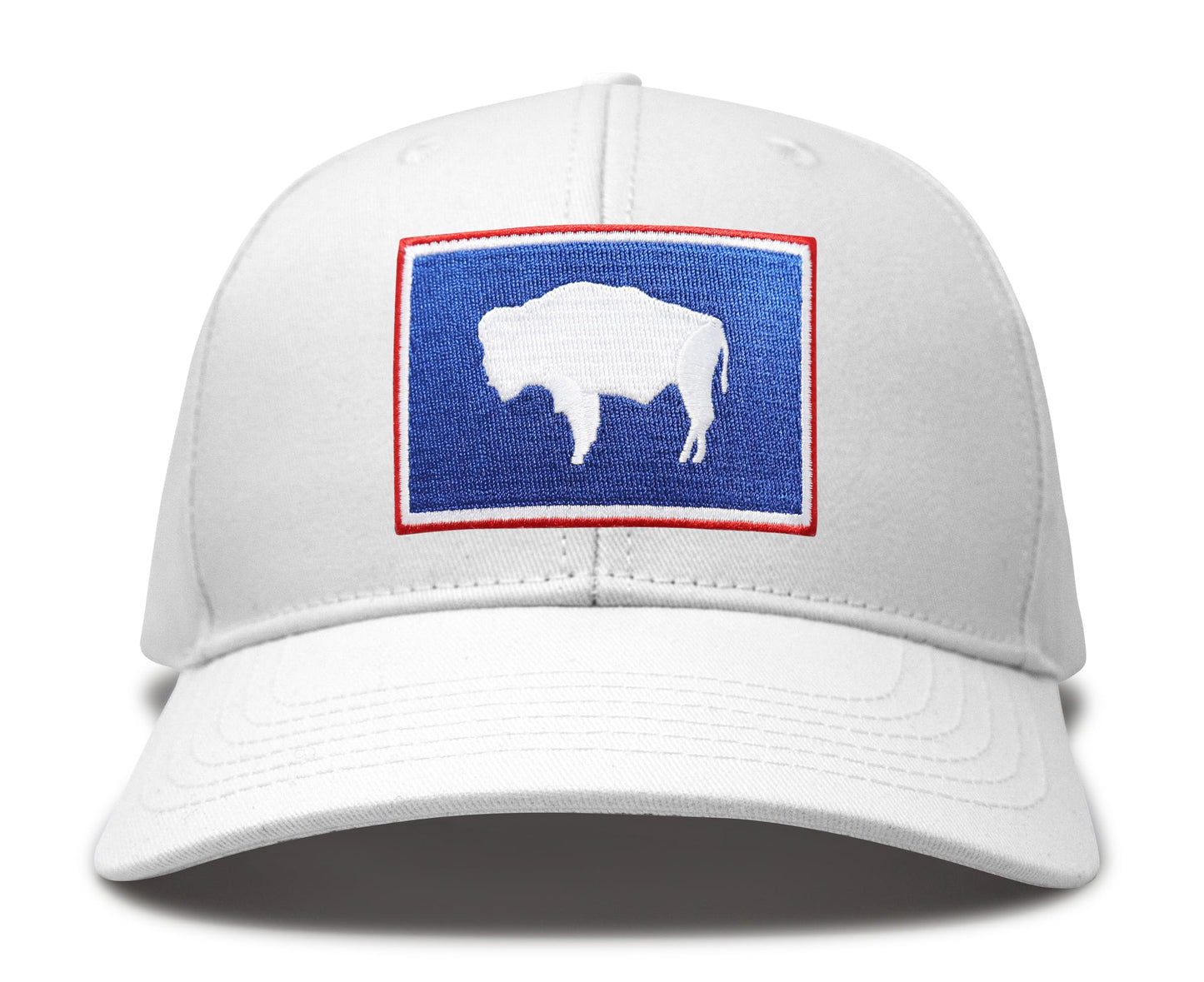 International Tie Wyoming Flag Hat for Men and Women - Snapback Trucker Baseball Cap (All White)