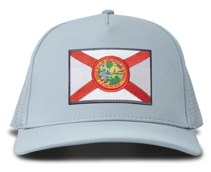 Performance Golf Hat – Adjustable Snapback Trucker Baseball Cap for Men & Women - Jetset Series (Florida, Sky Blue)