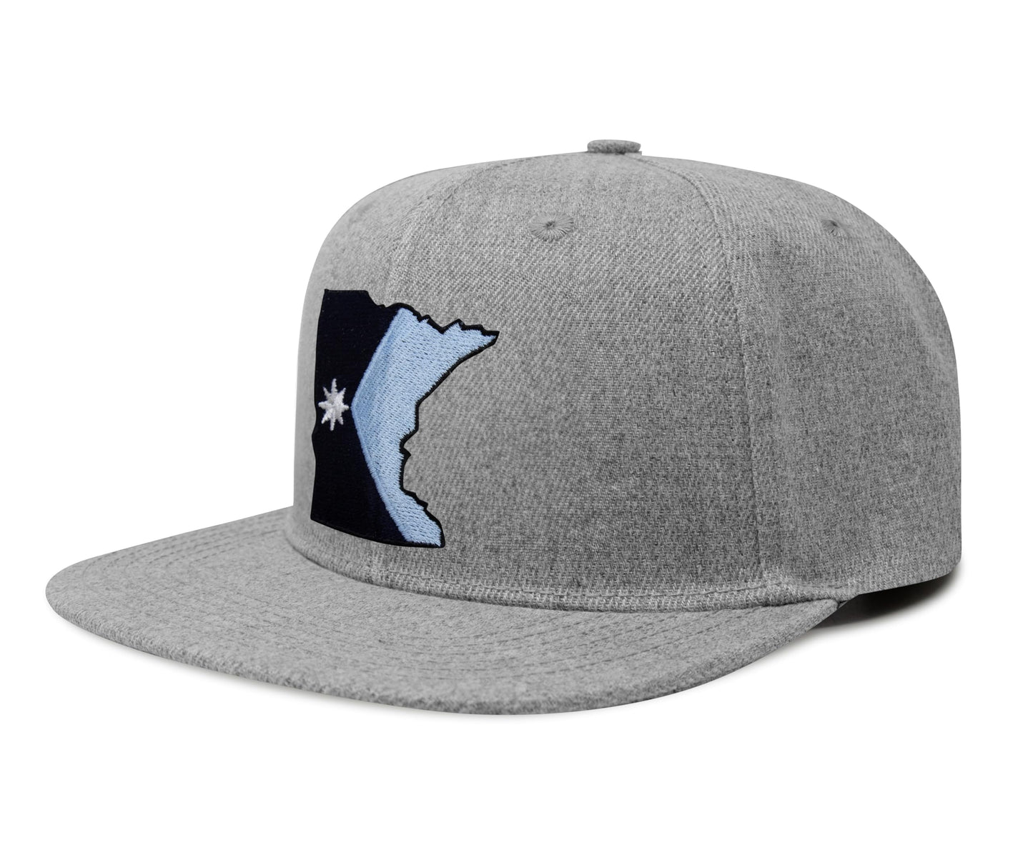 International Tie Stateline Flag Hat for Men and Women - Snapback Trucker Baseball Cap (Minnesota, Grey Flatbill)