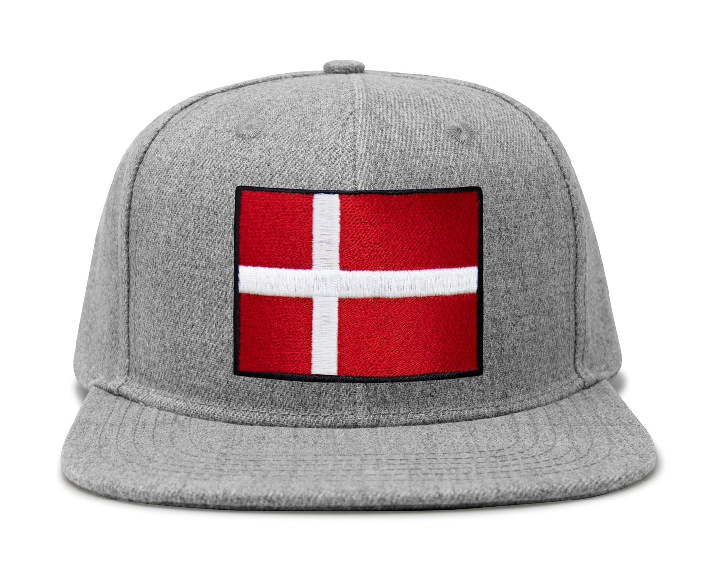 Denmark Flag Hat for Men and Women – Adjustable Snapback Baseball Cap by International Tie (Grey Flatbill)