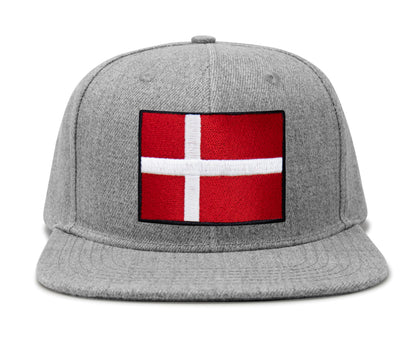 Denmark Flag Hat for Men and Women – Adjustable Snapback Baseball Cap by International Tie (Grey Flatbill)