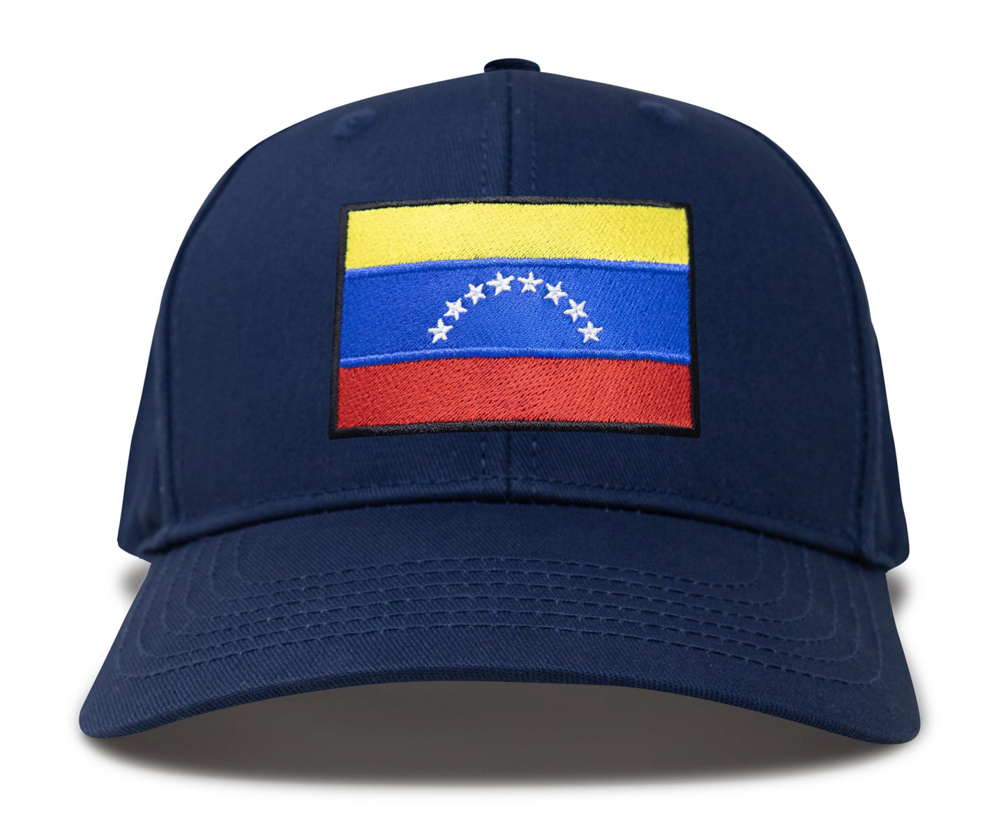 International Tie Country Hat for Men and Women, Adjustable Snapback Trucker Baseball Cap with Embroidered Patch (Venezuela, All Navy) - International Tie