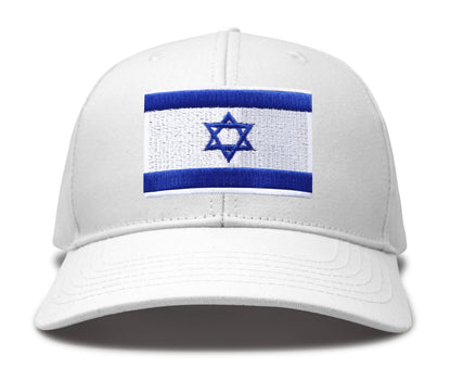 International Tie Israel Flag Hat for Men and Women â Snapback Trucker Baseball Cap (All White)