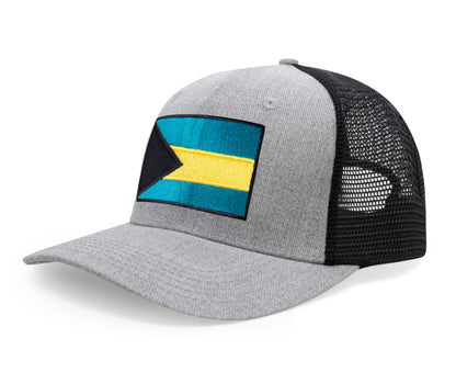 Bahamas Flag Hat for Men and Women – Adjustable Bahamian Snapback Baseball Cap by International Tie (Grey Black)