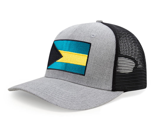 Bahamas Flag Hat for Men and Women – Adjustable Bahamian Snapback Baseball Cap by International Tie (Grey Black)