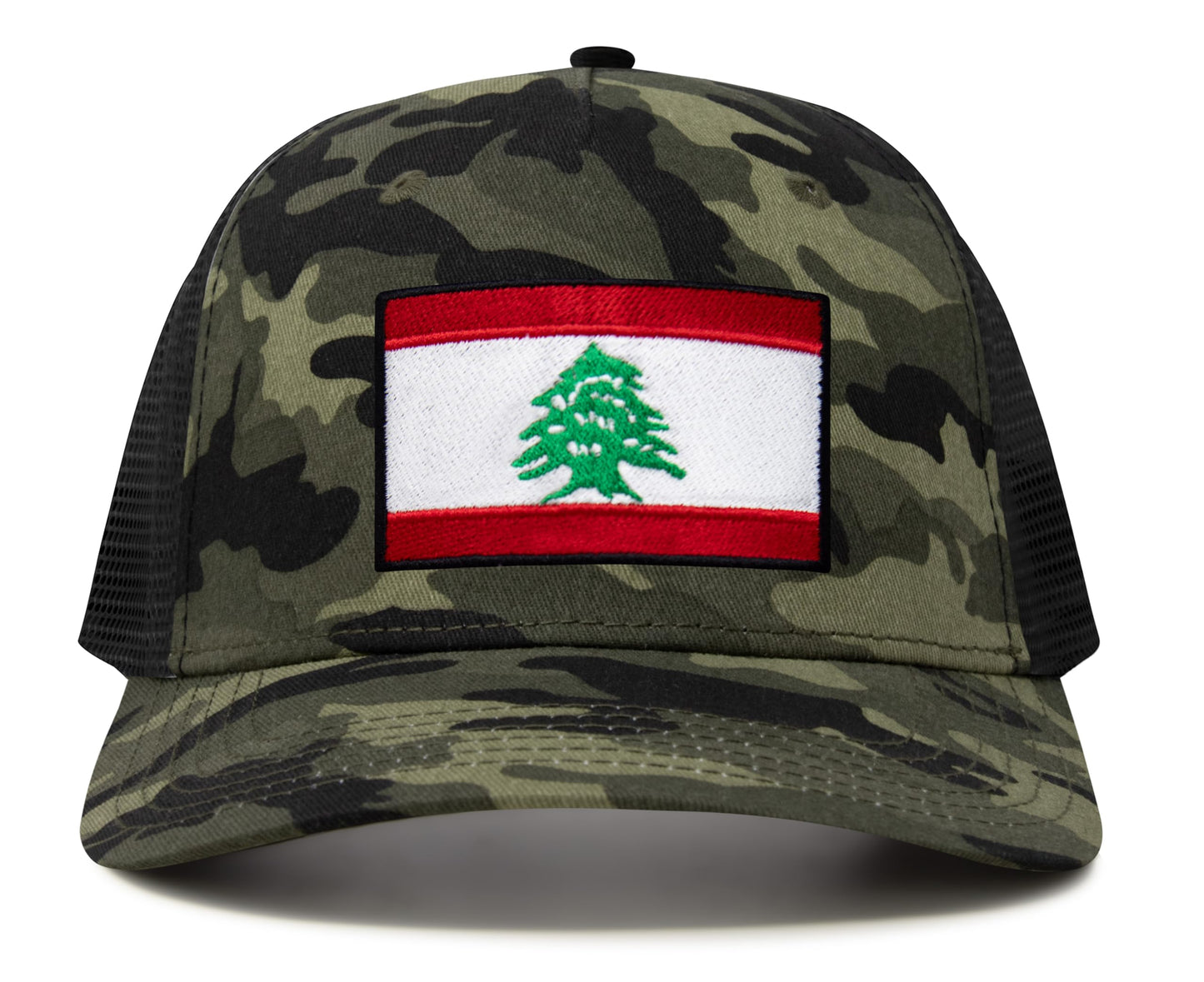 International Tie Lebanon Flag Hat for Men and Women - Adjustable Snapback Trucker Baseball Cap (Camouflage)