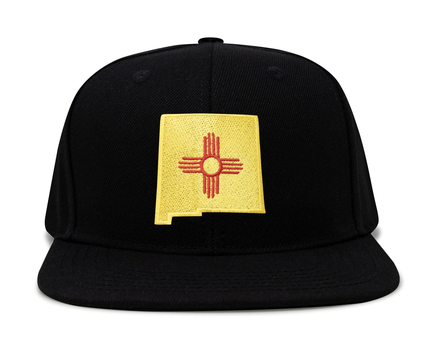 International Tie Stateline Flag Hat for Men and Women - Snapback Trucker Baseball Cap (New Mexico, Black Flatbill)