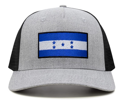 International Tie Honduras Flag Hat for Men and Women - Adjustable Snapback Trucker Baseball Cap (Grey Black)