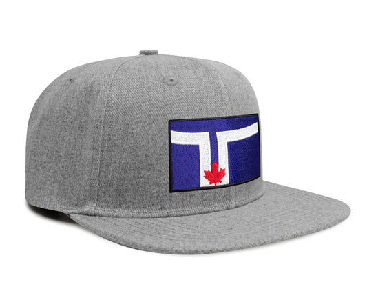 International Tie City Hat for Men and Women, Adjustable Snapback Trucker Baseball Cap with Embroidered Patch (Toronto, Grey Flatbill) - International Tie