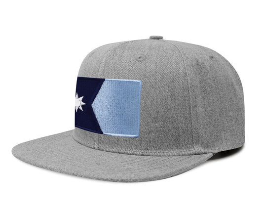 International Tie Minnesota Flag Trucker Hat for Men and Women - Snapback Baseball Cap (Grey Flatbill)