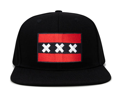 Amsterdam Flag Hat for Men and Women – Adjustable Snapback Baseball Cap by International Tie (Black Flatbill)