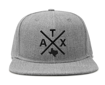 International Tie Austin ATX Trucker Hat for Men and Women – Snapback Baseball Cap (Grey Flatbill)