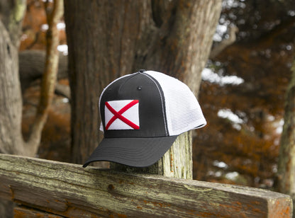 Iowa Flag Hat for Men and Women – Adjustable Snapback Trucker Baseball Cap by International Tie (Black White)