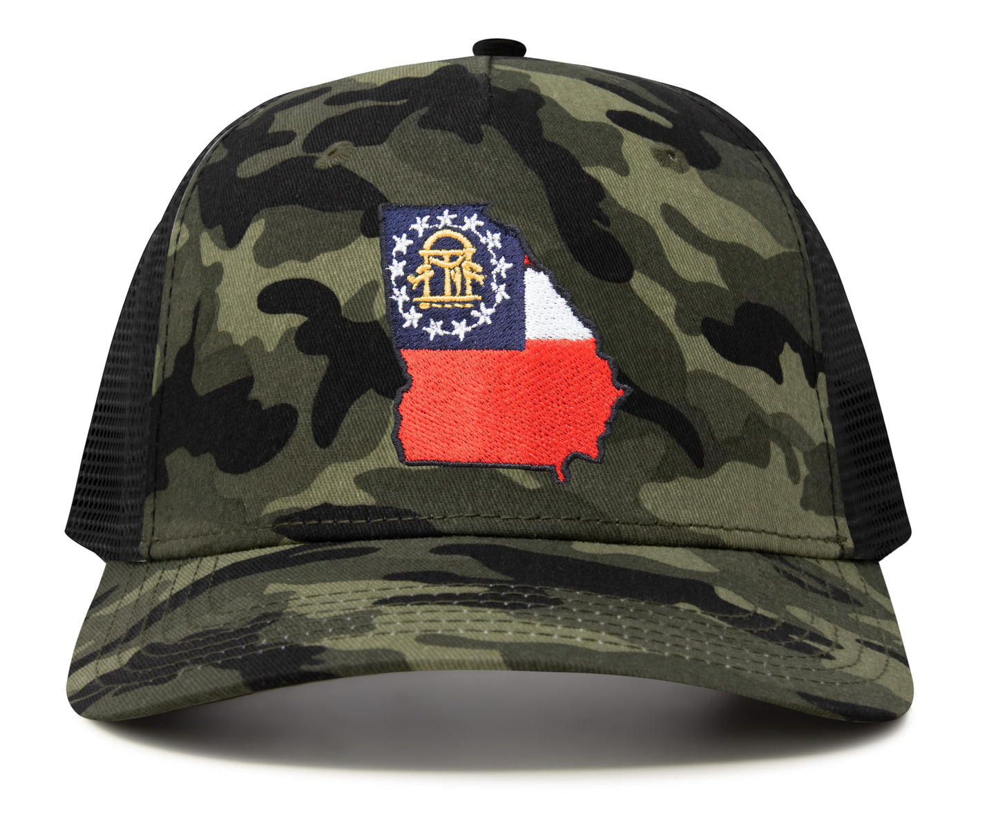 International Tie Stateline Flag Hat for Men and Women - Snapback Trucker Baseball Cap (Georgia, Camouflage) - International Tie