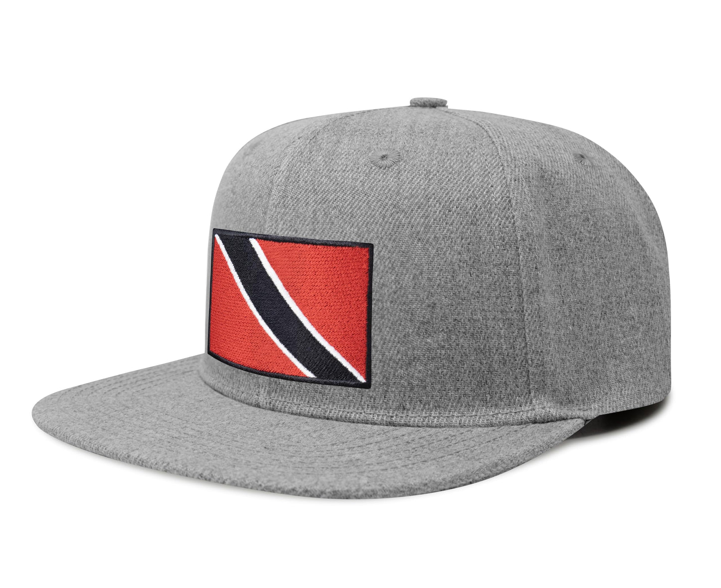 International Tie Country Hat for Men and Women, Adjustable Snapback Trucker Baseball Cap with Embroidered Patch (Trinidad and Tobago, Grey Flatbill) - International Tie