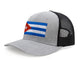 International Tie Country Hat for Men and Women, Adjustable Snapback Trucker Baseball Cap with Embroidered Patch (Cuba, Grey Black) - International Tie