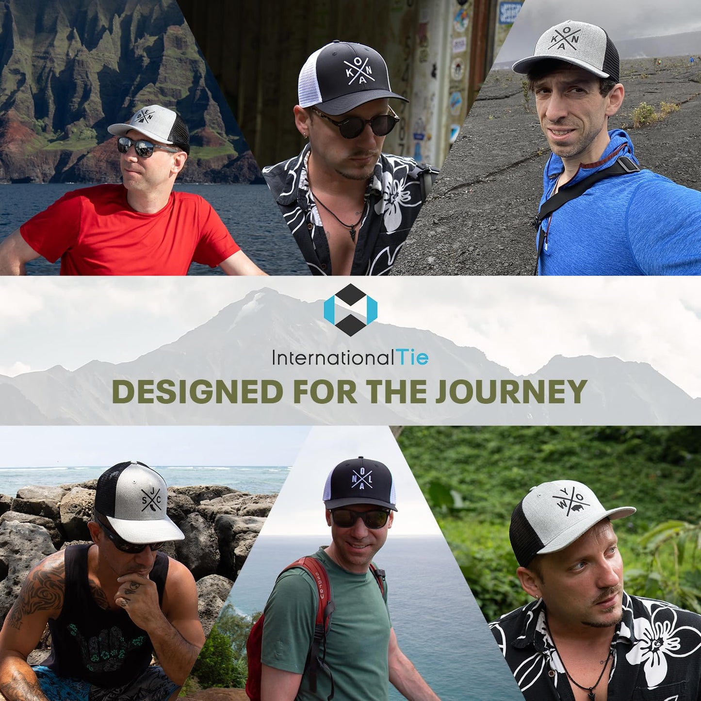 International Tie Hat for Men and Women, Adjustable Snapback Trucker Baseball Cap, Embroidered Cross Logo (OAK - Oakland, All White)