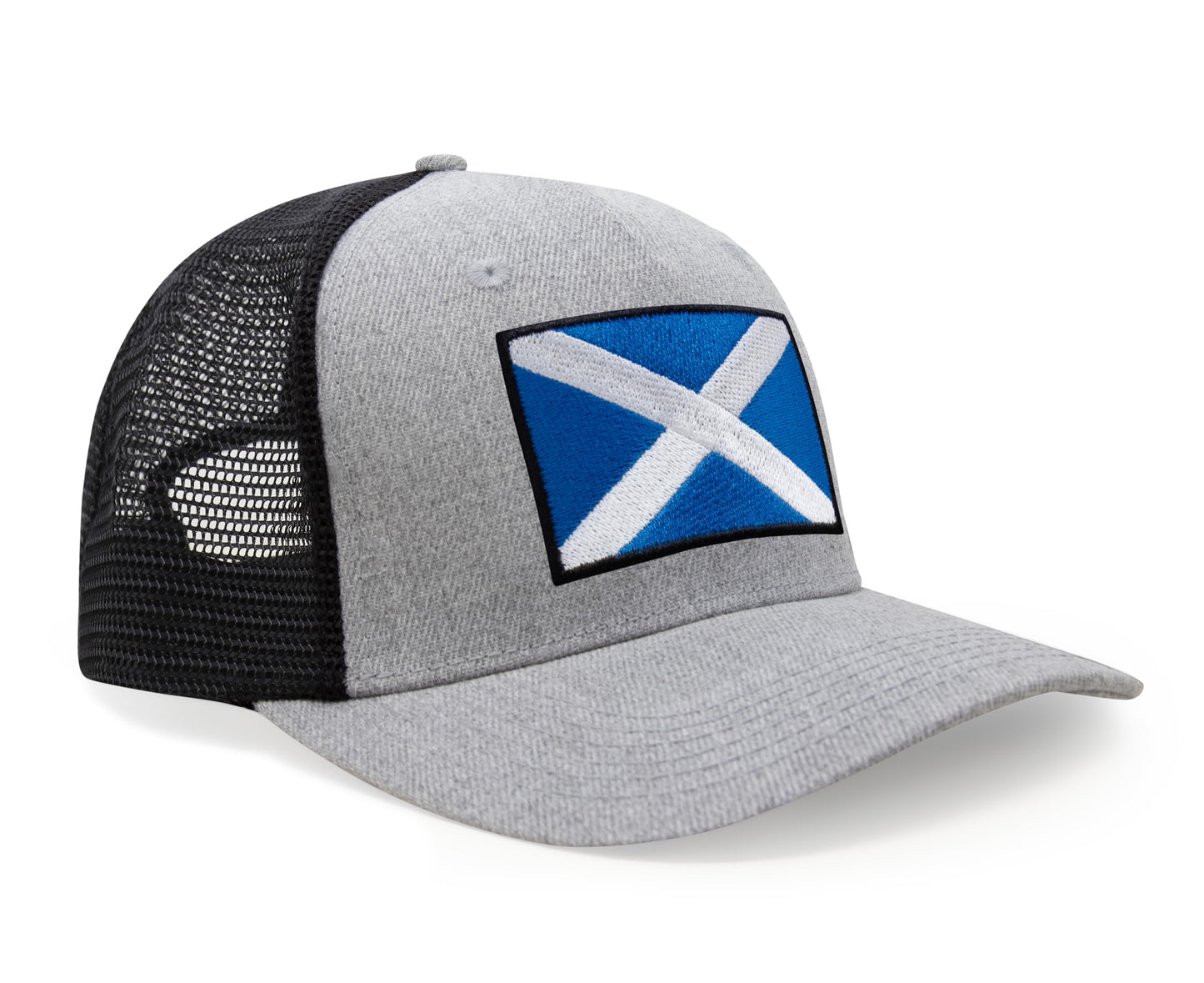 International Tie Scotland Hat for Men and Women - Snapback Trucker Baseball Cap (Grey/Black)