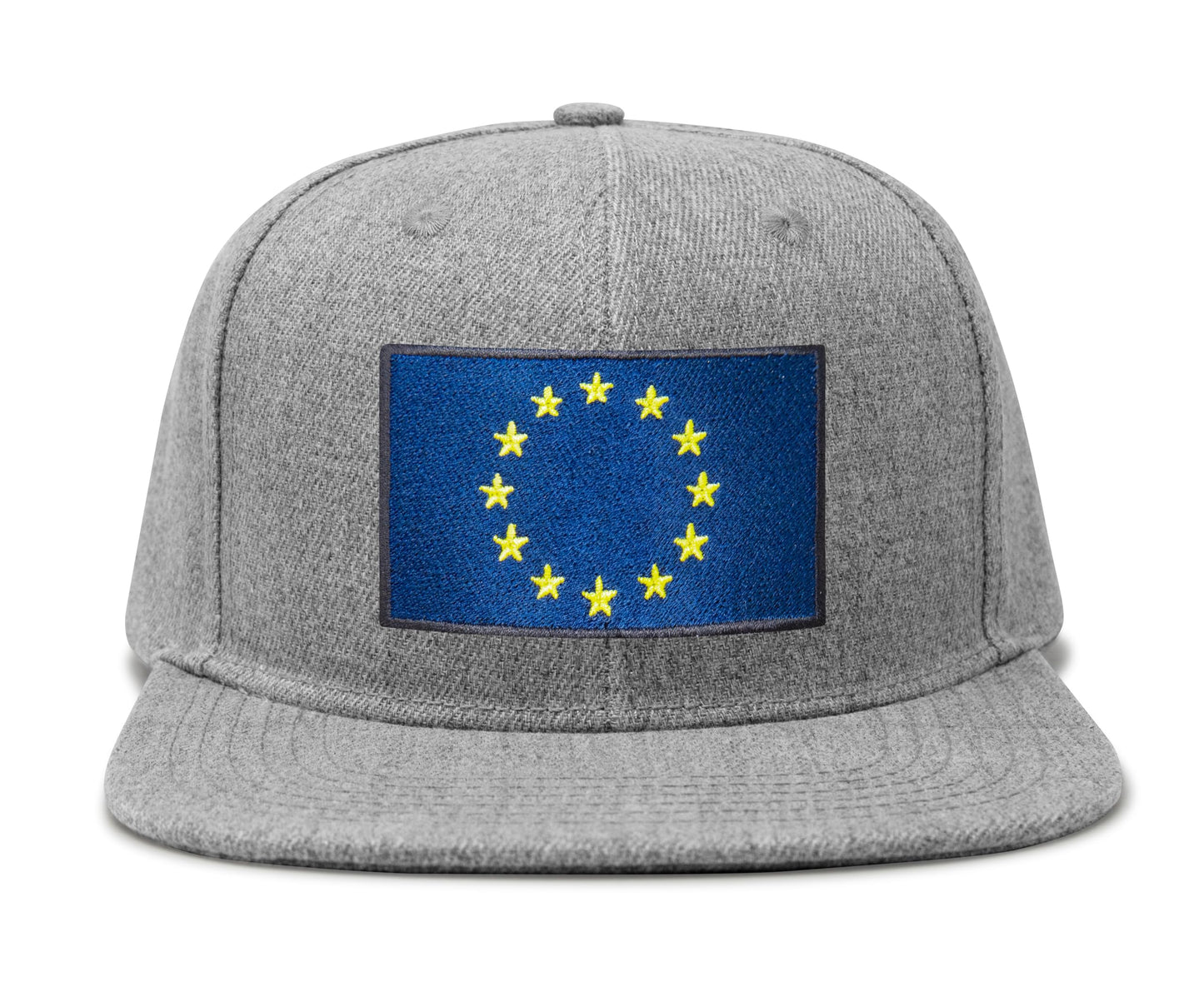 European Flag Hat for Men and Women - EU Trucker Snapback Baseball Cap by International Tie (Grey Flatbill)