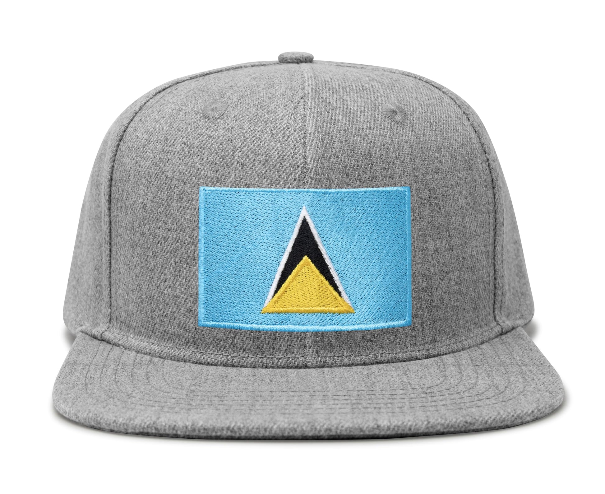International Tie Country Hat for Men and Women, Adjustable Snapback Trucker Baseball Cap with Embroidered Patch (Saint Luca, Grey Flatbill) - International Tie