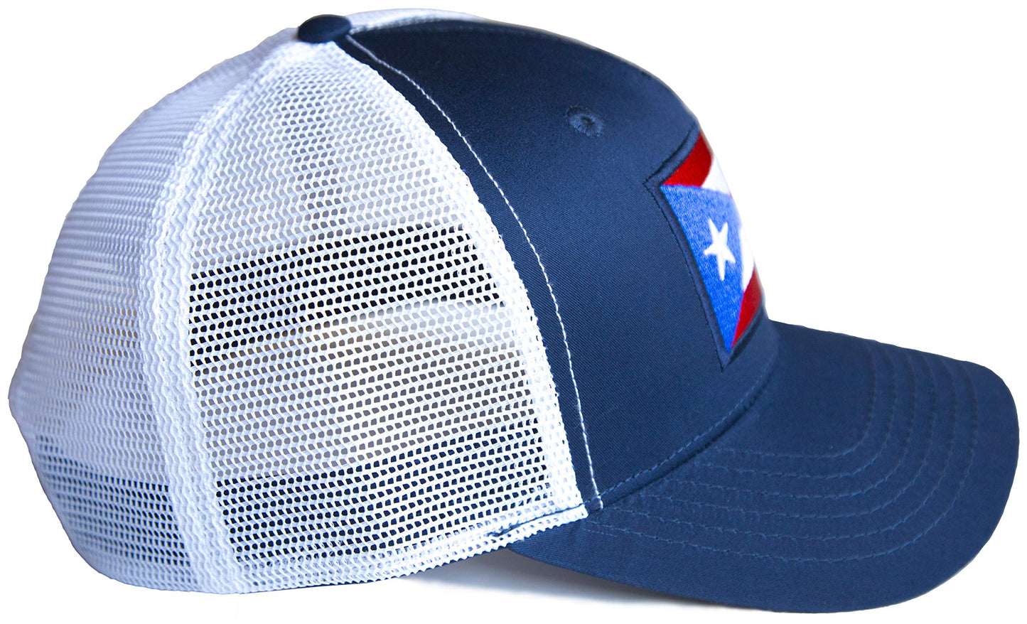 Iowa Flag Hat for Men and Women – Adjustable Snapback Trucker Baseball Cap by International Tie (Navy White)