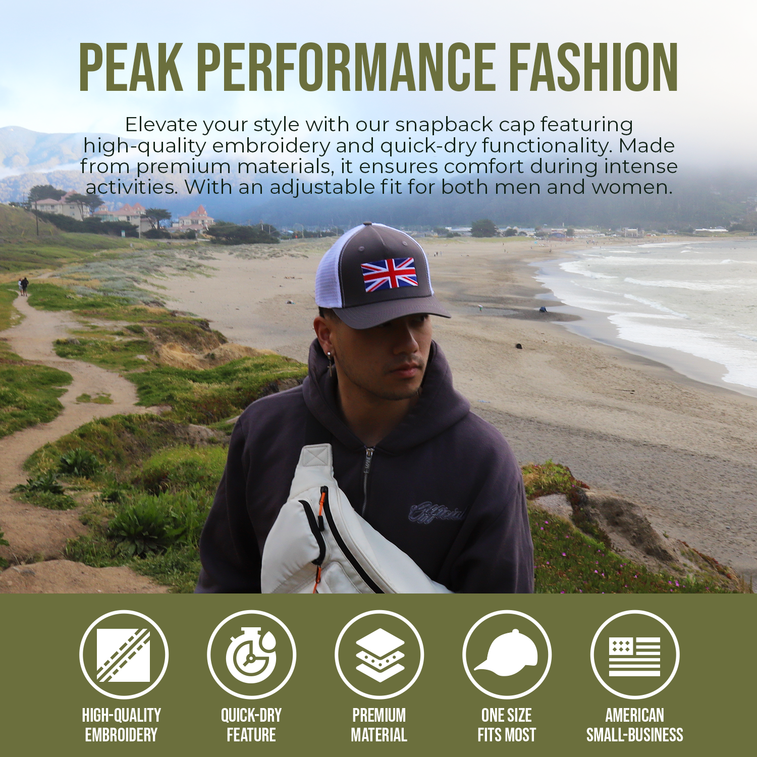 Peak Performace Fashion Banner 41 - Union Jack British Flag Hat