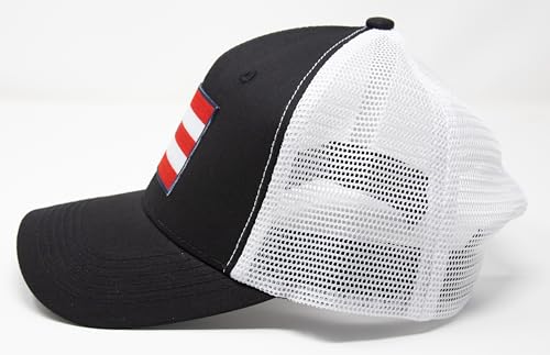 Puerto Rico Flag Snapback Trucker Baseball Hat (Black White) - International Tie