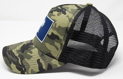 South Carolina Flag Trucker Baseball Snapback Hat (Camouflage) - International Tie