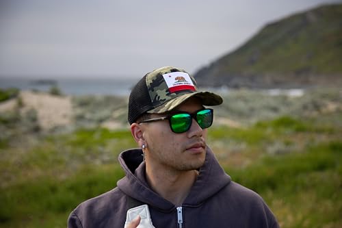 California  Flag Trucker Baseball Snapback Hat (Camouflage) - International Tie