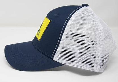 Gadsden Flag Trucker Baseball Snapback Hat (Navy White) - International Tie