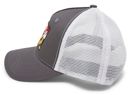 Maryland Flag Trucker Baseball Snapback Hat (Grey Black) International Tie