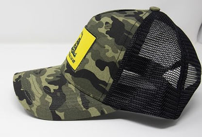 Gadsden Flag Trucker Baseball Snapback Hat (Camouflage) - International Tie