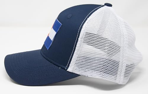 Colorado Flag Trucker Baseball Snapback Hat (Navy White) - International Tie