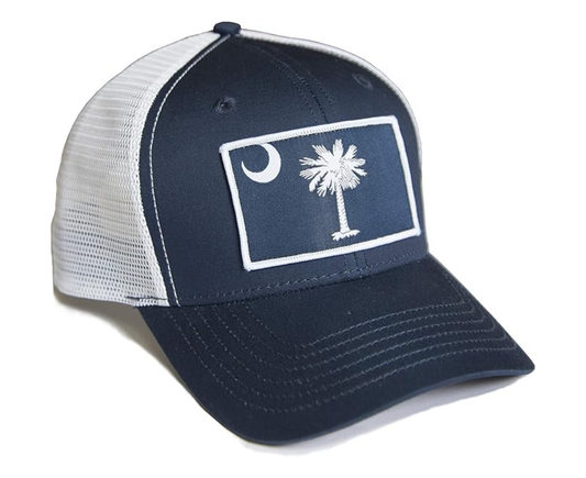 International Tie State Hat for Men and Women, Adjustable Snapback Trucker Baseball Cap with Embroidered Patch (South Carolina, Navy Blue)