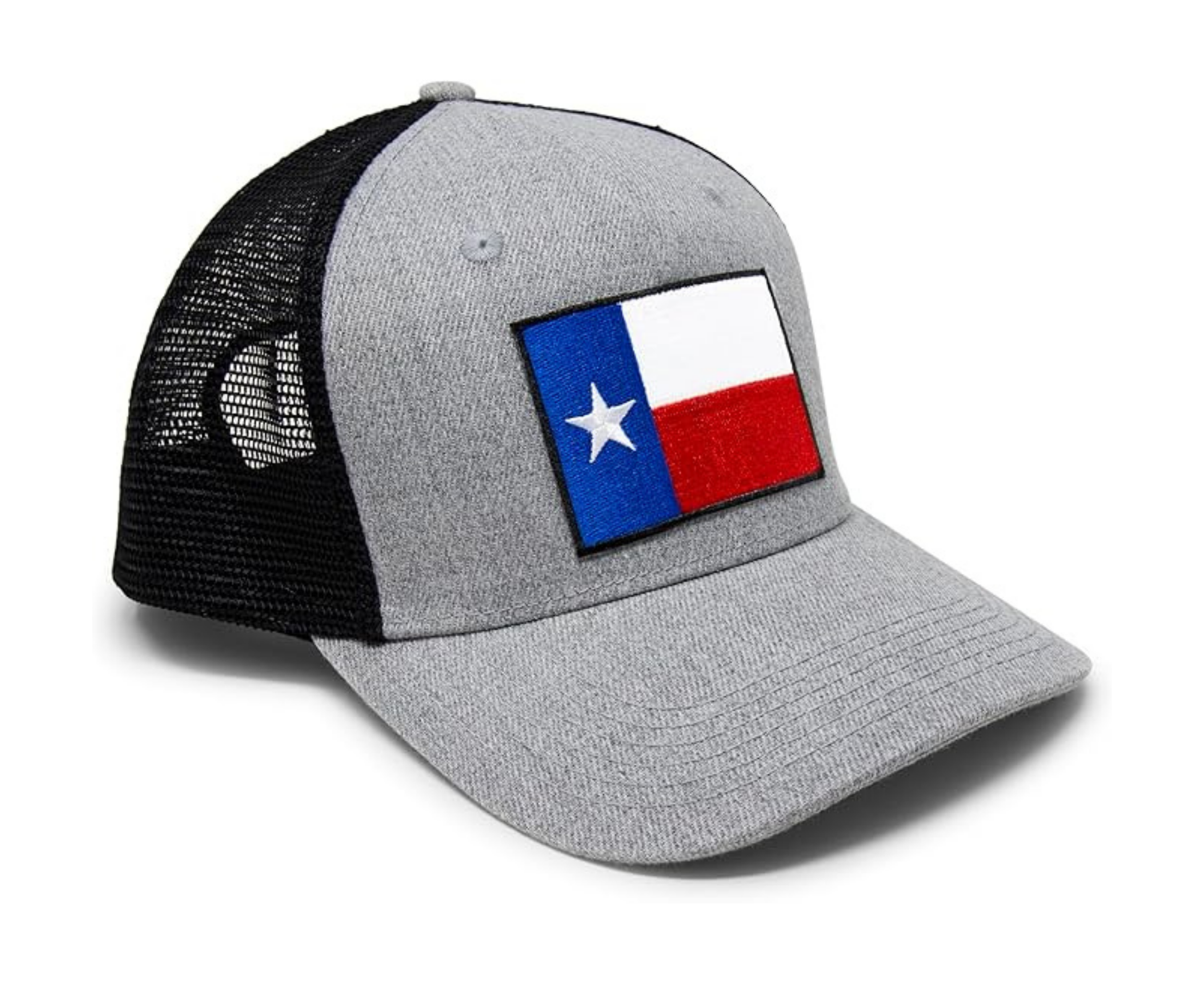 Texas Flag Trucker Baseball Snapback Hat (Grey Black) - International Tie - International Tie