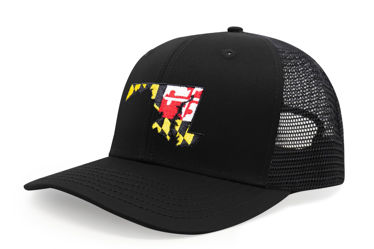 Maryland Stateline Snapback Trucker Hat I All Black