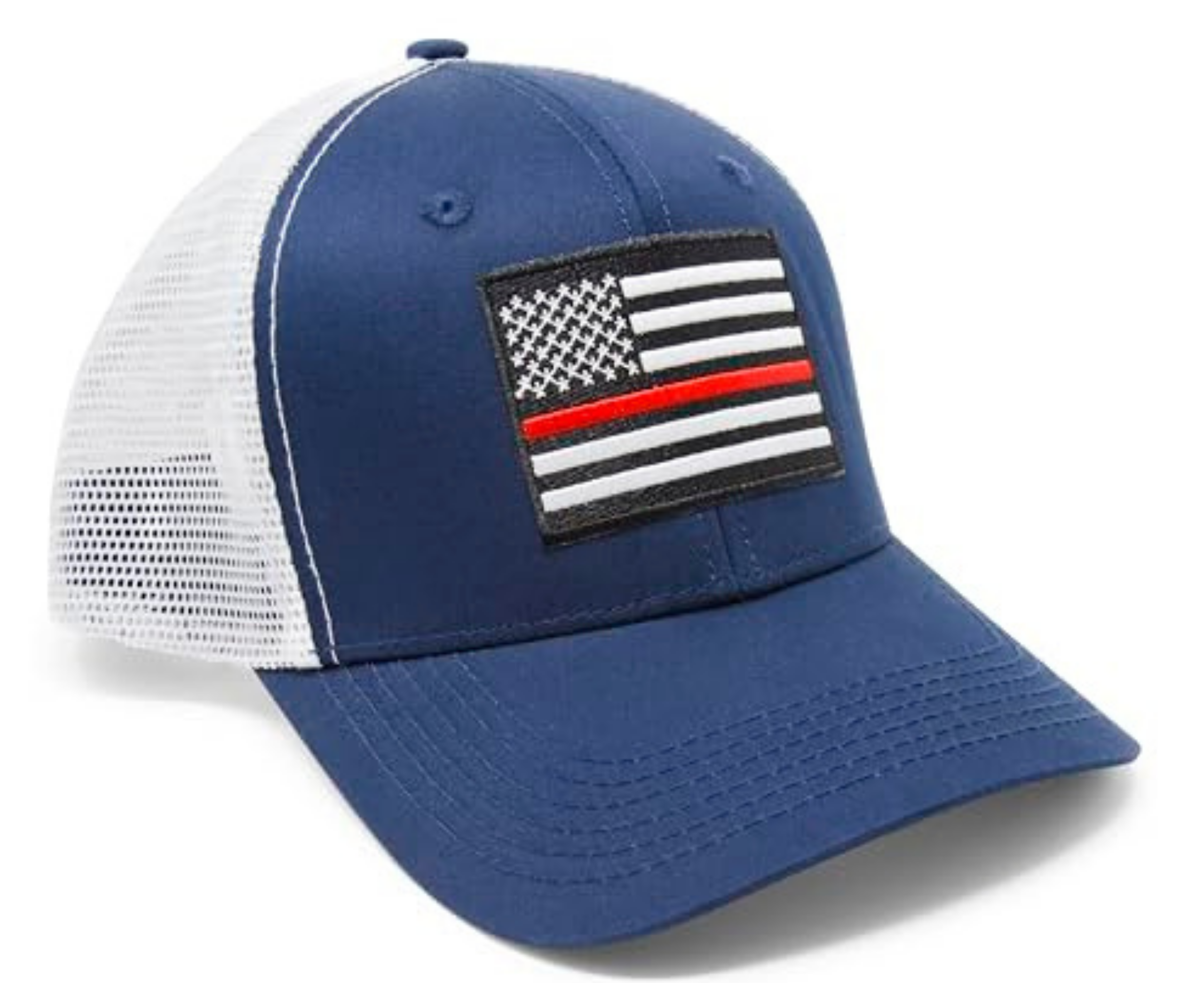 Thin Red Line American Flag Snapback Trucker | Navy White