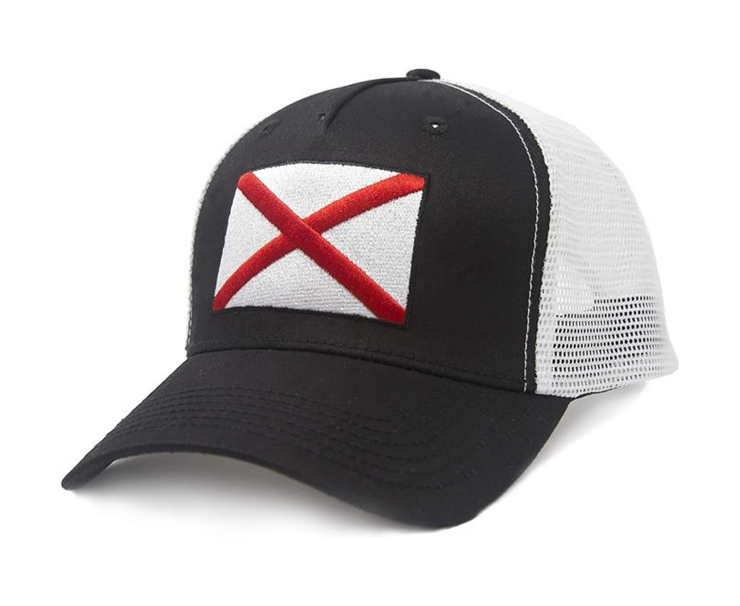 International Tie State Hat for Men and Women, Adjustable Snapback Trucker Baseball Cap with Embroidered Patch (Alabama, Black) - International Tie