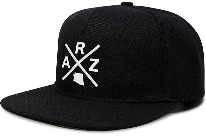 International Tie ARZ (Arizona) - Hat for Men and Women - Snapback Trucker Baseball Cap (Black Flatbill)