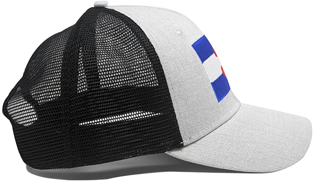 Colorado Flag Trucker Baseball Snapback Hat (Grey Black) - International Tie