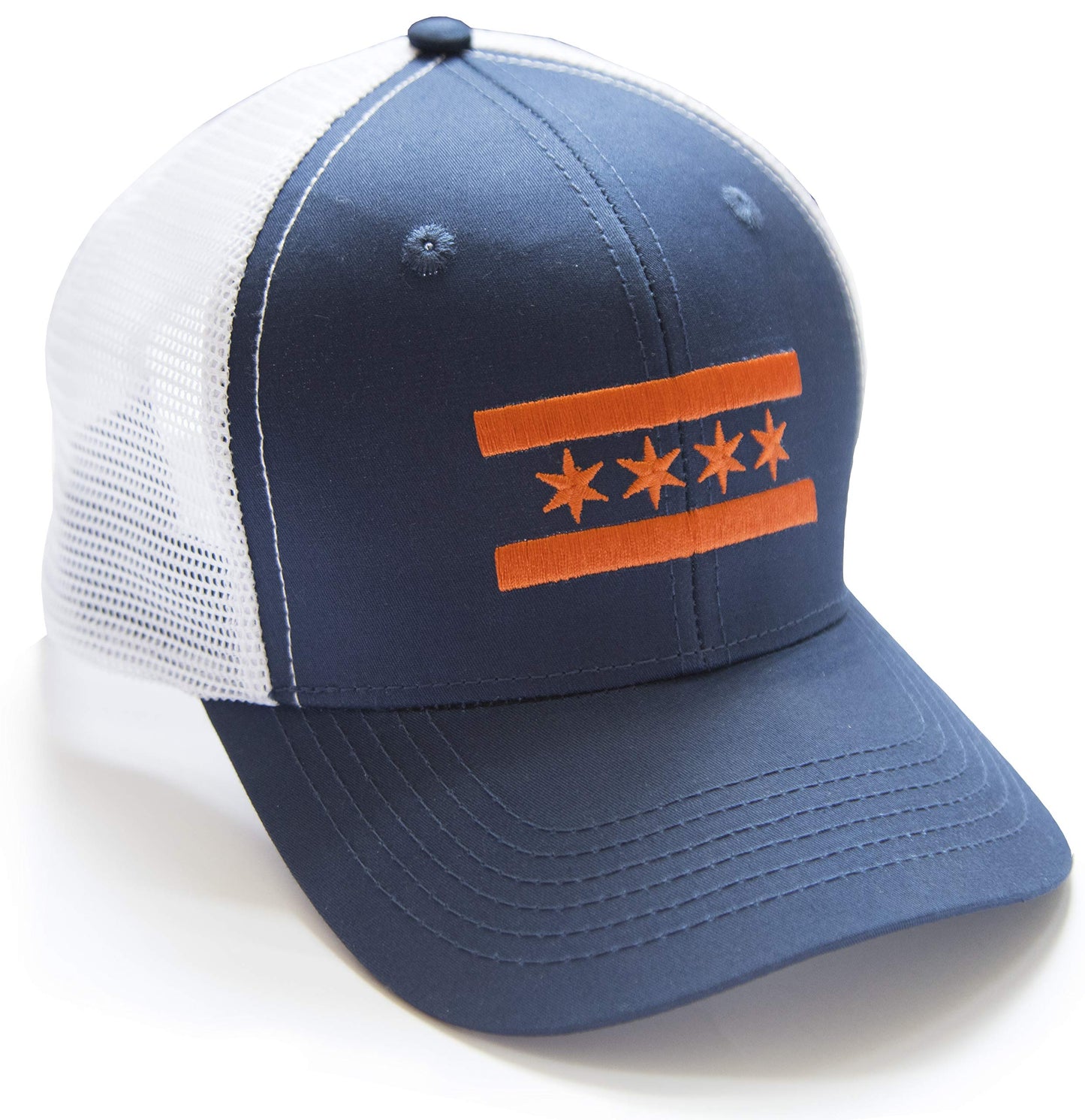 Orange Chicago Flag Baseball Hat