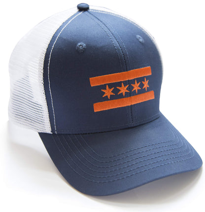 Orange Chicago Flag Baseball Hat