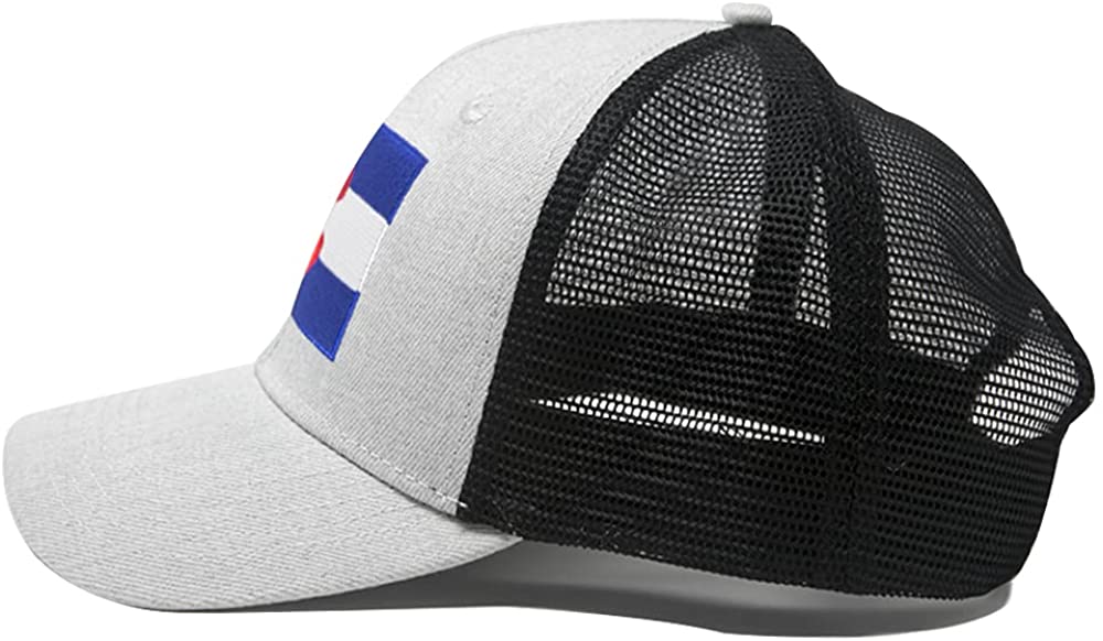 Colorado Flag Trucker Baseball Snapback Hat (Grey Black) - International Tie